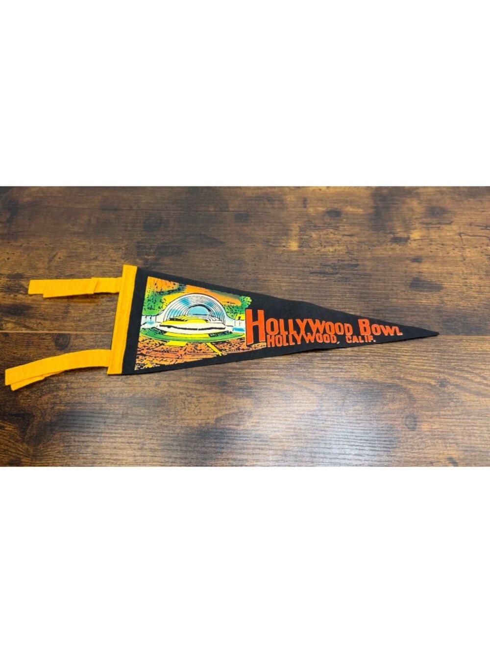 Vintage Hollywood Bowl Felt Pennant Memorabilia Souvenir 12 inches